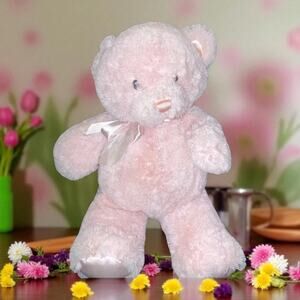 Baby Gund My First Teddy Bear Plush Stitched Eyes Nose Pink Stuffed Animal 11”